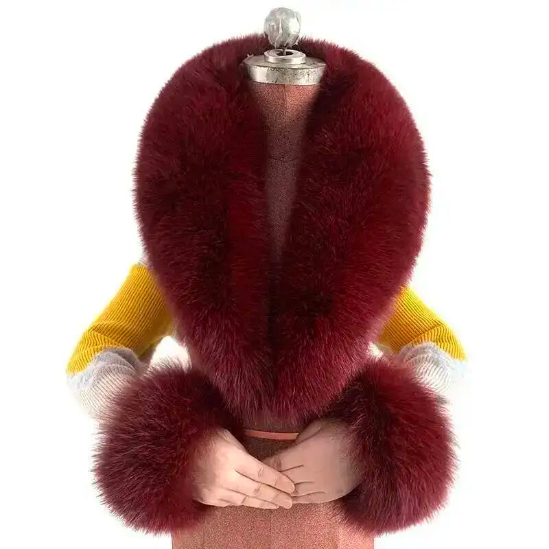 CowLost | winter-natural-fox-fur-scarf-and-cuff-set |5