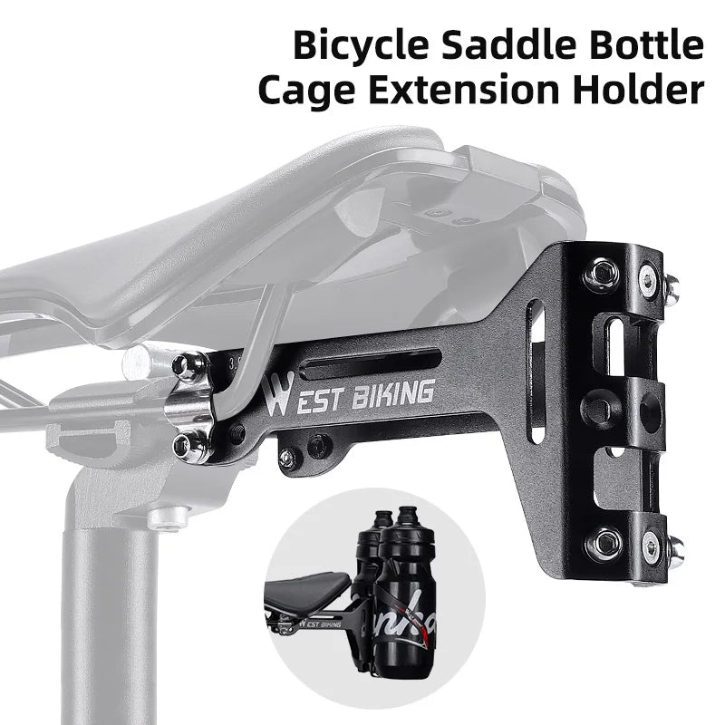 CowLost | west-biking-water-bottle-cage-extension-bracket-bike-saddle-rear-bottle-cage-adapter-seatpost-universal-bicycle-bottle-holder |2