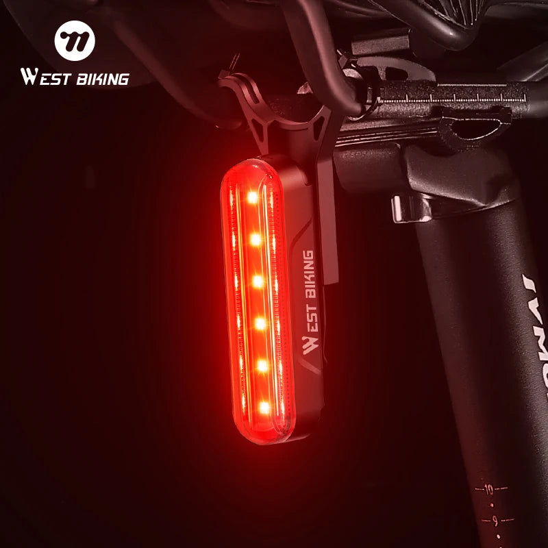 CowLost | west-biking-bike-taillight-laser-brake-sensing-rear-light-ipx5-waterproof-usb-charging-bike-light-mtb-road-bicycle-accessories |1
