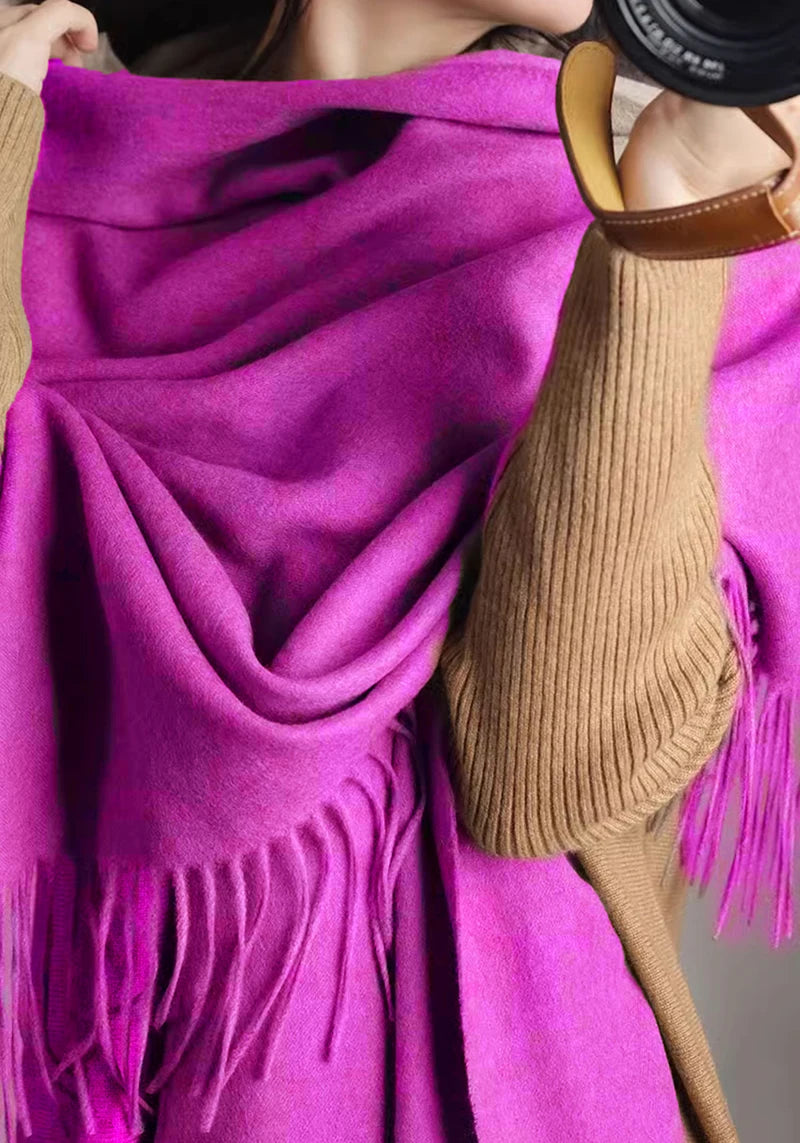 CowLost | wool-scarf-women-thick-cashmere-winter-scars |34