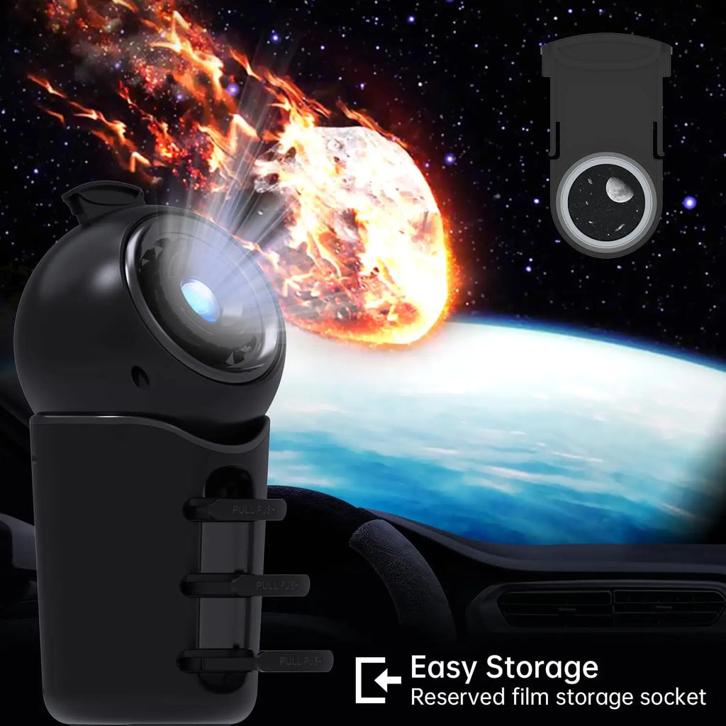 Portable Planetarium Star Projector with 4 HD Film Discs, 360° Rotating Adjustable Focus Galaxy Night Light for Car