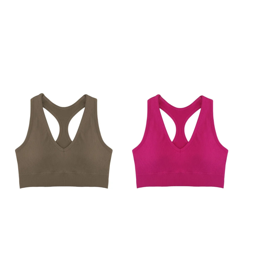 CowLost | product_id-2pcs-seamless-wireless-padded-y-back-breathable-sports-bras-for-women |16