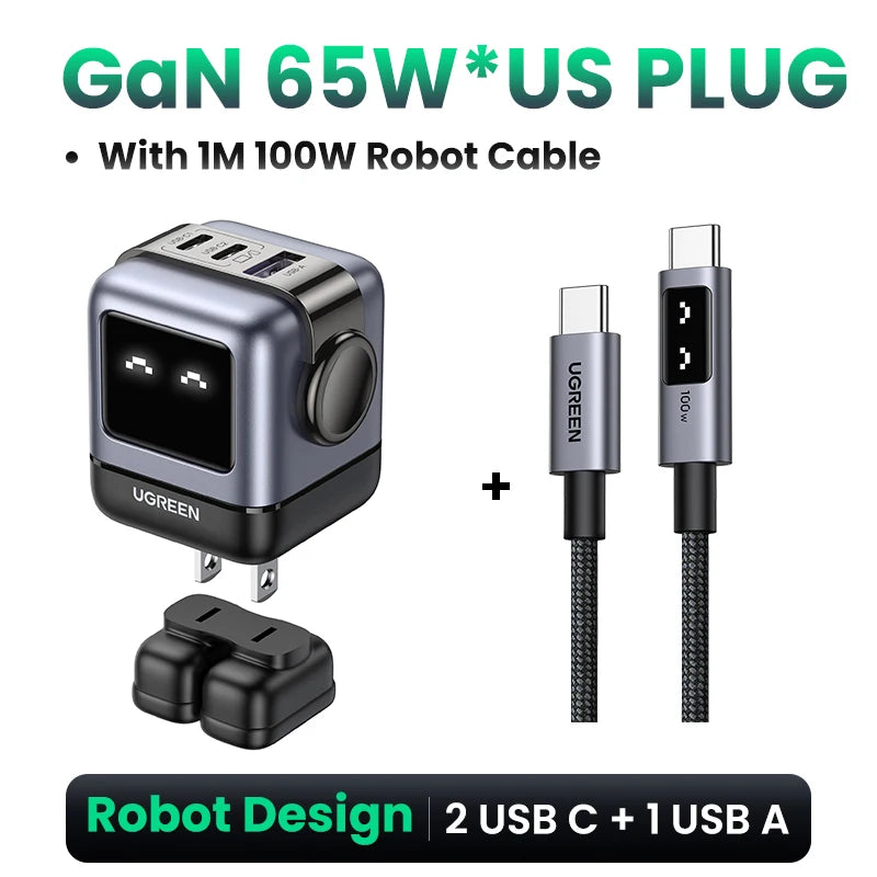 CowLost | ugreen-uno-100w-gan-charger-robot-design-qc4-0-3-0-pps |15
