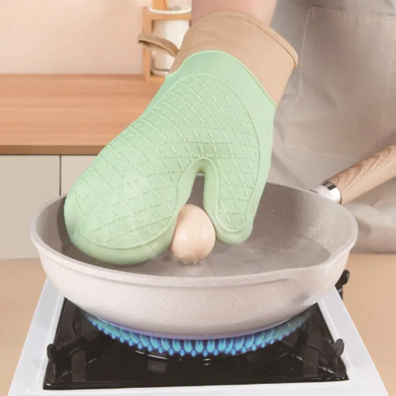 CowLost | silicone-insulated-glove-anti-slip-lengthened-thickened-high-temperature-resistant-kitchen-anti-scalding-device |6