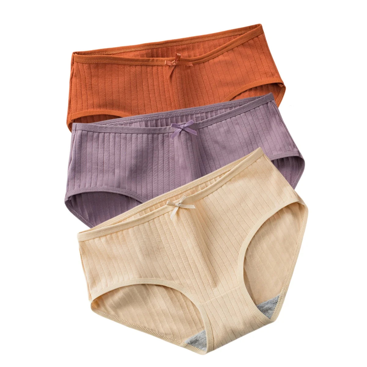CowLost | product_id-3pcs-women-s-low-waist-breathable-cotton-solid-briefs |19