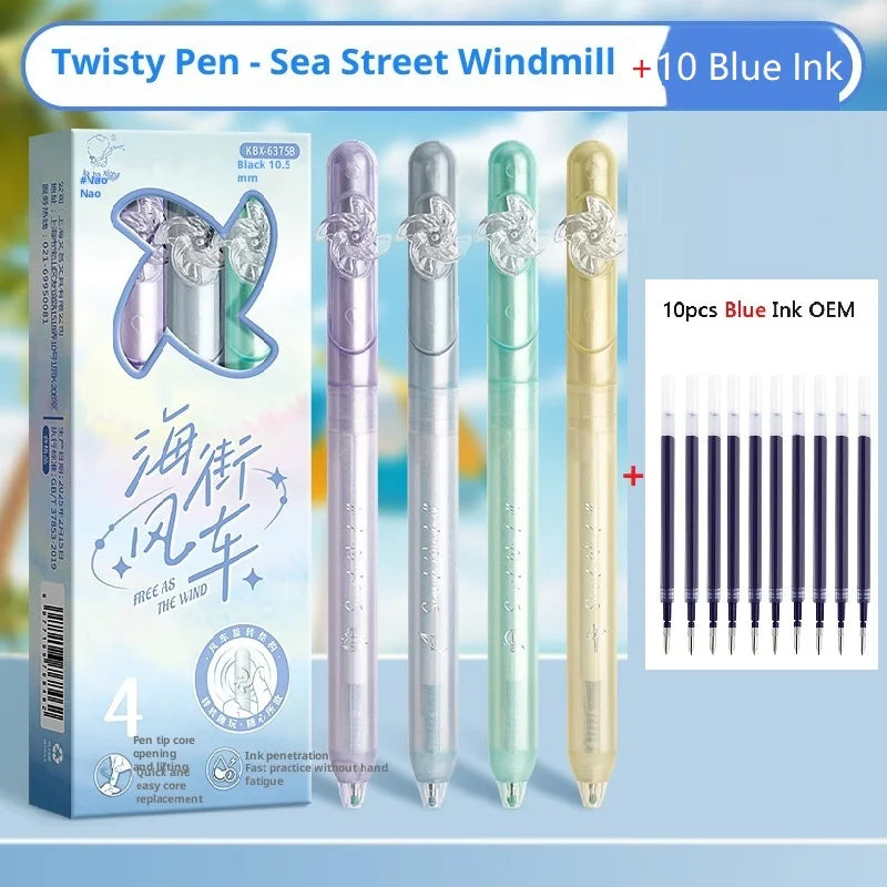 CowLost | product_id-4-pack-kawaii-retractable-gel-pens-0-5mm-fast-drying-spinning-twist-pen-for-school-journaling |21
