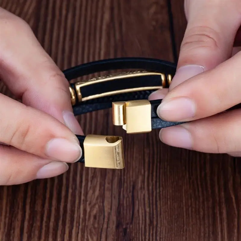 CowLost | multilayer-stainless-steel-insert-bracelet-viking-leather-bracelets-for-men |25