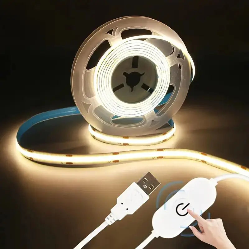 CowLost | tv-led-backlight-strips-bars-product_id-led-cob-usb-touch-sensor-light-strip-5v-dimmer-high-density-backlight-lamp-ribbon-for-home-decor |1