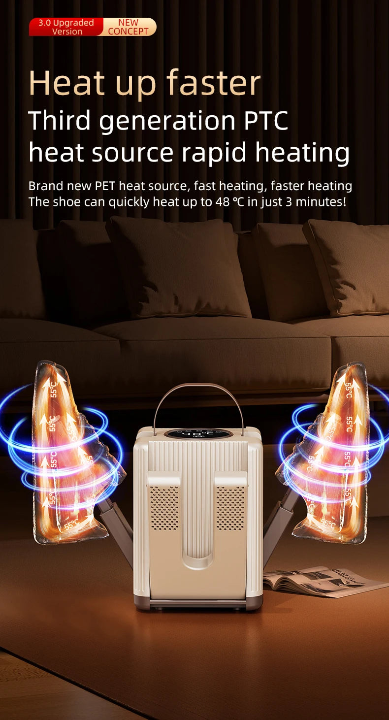 CowLost | product_id-homefish-six-arm-foldable-electric-shoe-and-boot-dryer-with-timer-200w-portable-shoe-warmer |16