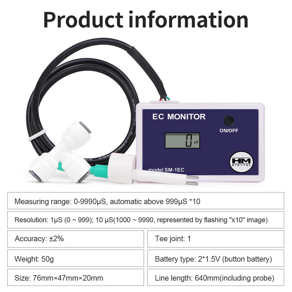 HM Digital Online Water Quality Tester LCD TDS/EC Meter PPM Detection for Pool Laboratory