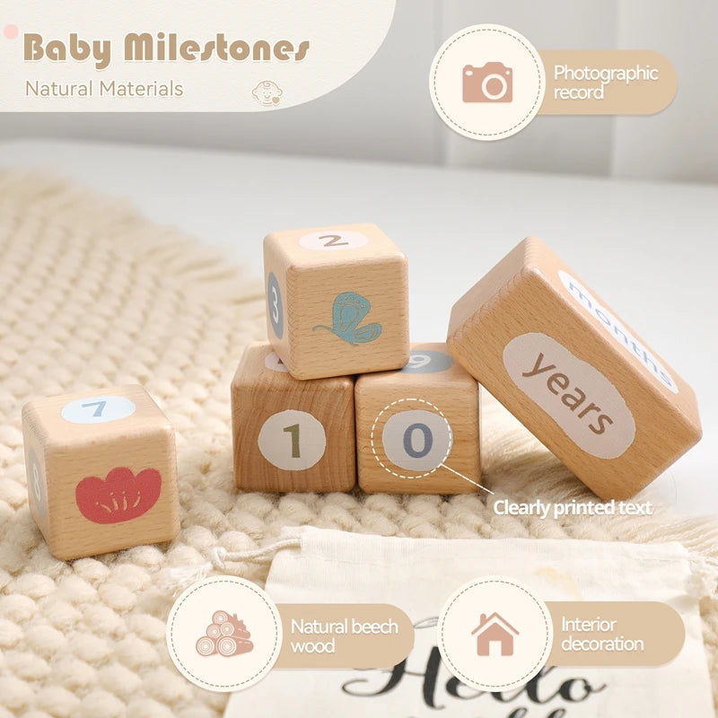 CowLost | baby-transport-accessories-baby-monthly-milestone-blocks-photo-prop-set-unisex-age-signs |1