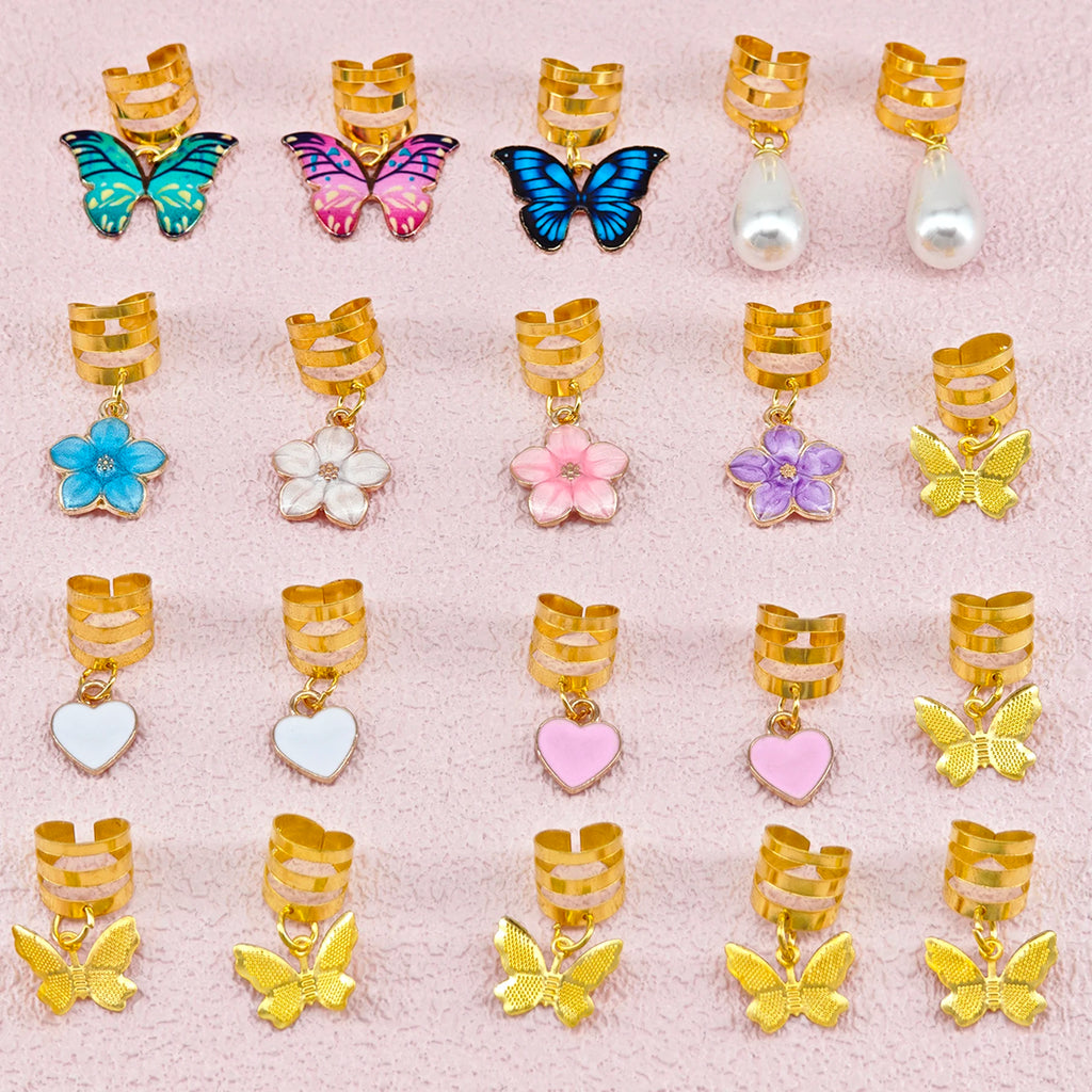 CowLost | 20pcs-butterfly-braid-clips-crystal-dreadlock-hair-accessories |5