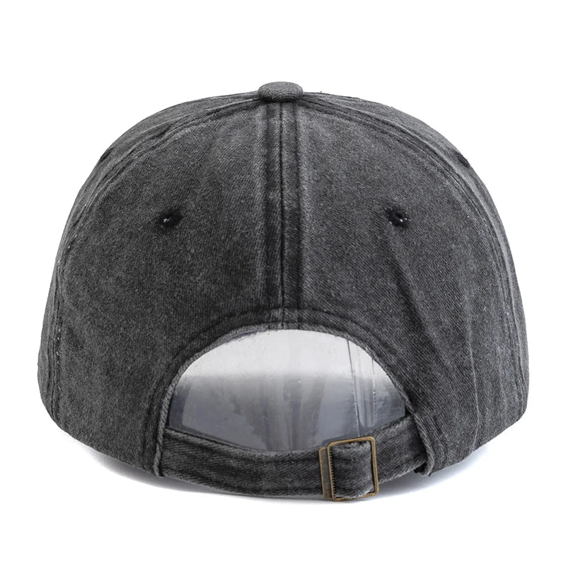 CowLost | unisex-washed-cotton-cap-coconut-tree-embroidery-vintage-baseball-cap |5