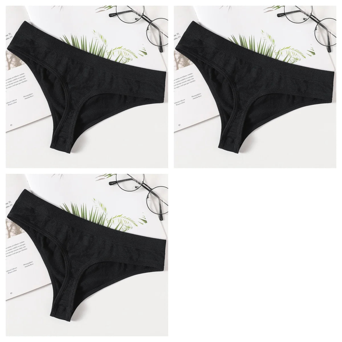 CowLost | product_id-3pcs-women-s-seamless-low-waist-g-string-thong-panties-m-xl |18