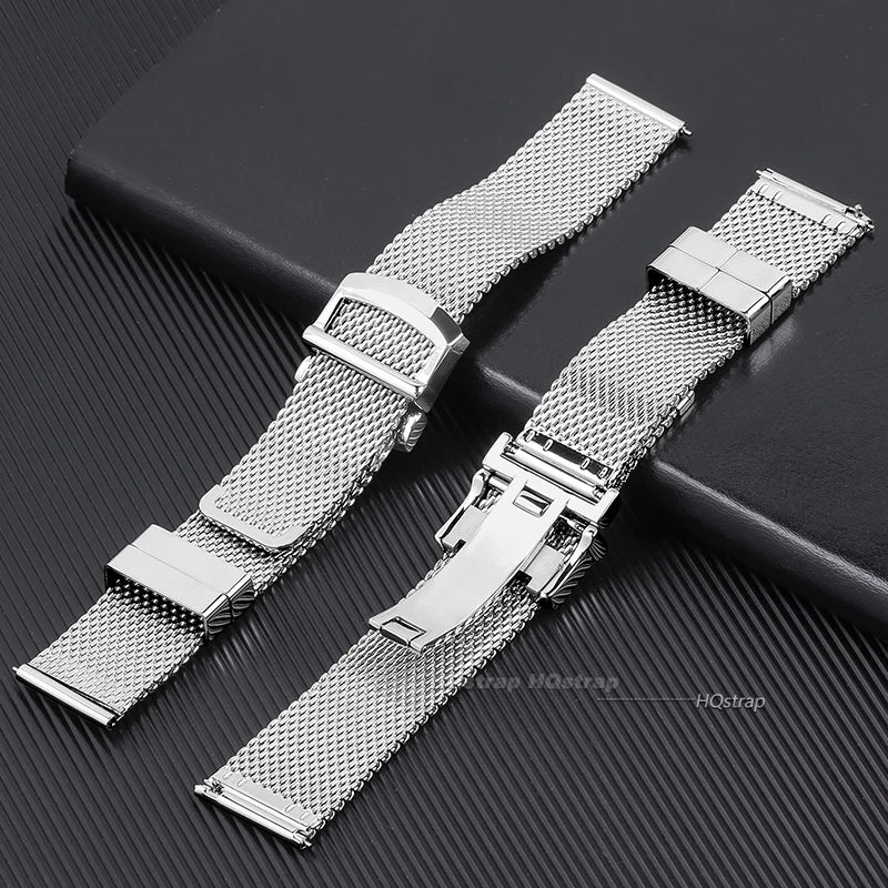 CowLost | bracelets-product_id-milanese-mesh-stainless-steel-watchband-for-iwc-pilot-omega-seamaster-20mm-22mm-folding-clasp |10