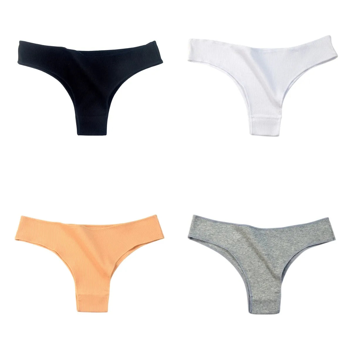 CowLost | product_id-4-pack-womens-cotton-breathable-low-waist-solid-briefs-m-xl |31