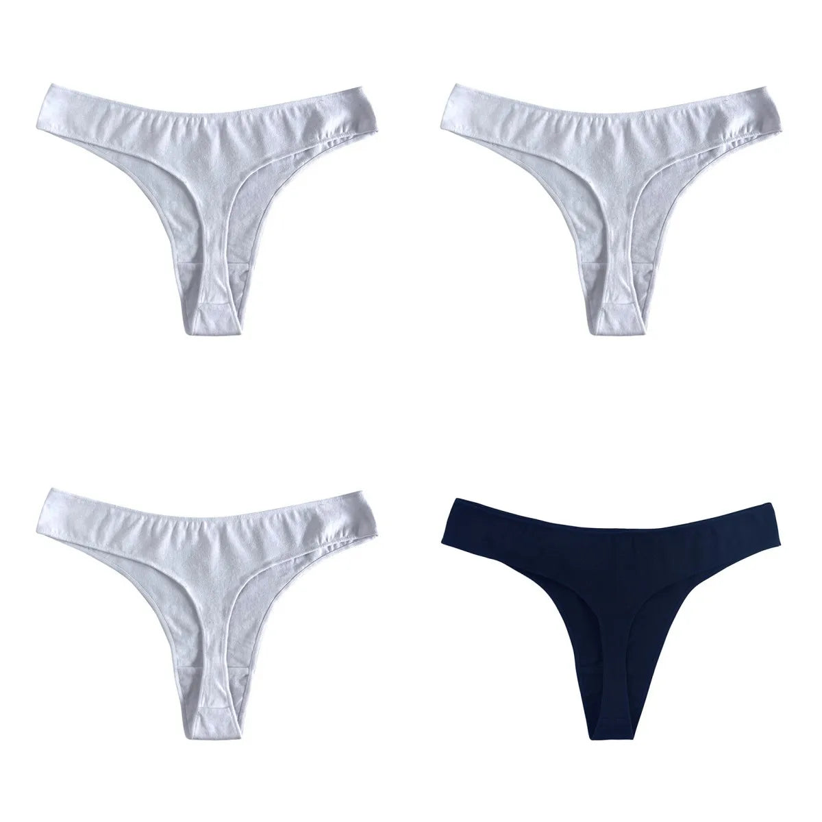 CowLost | product_id-4-pack-women-s-cotton-low-waist-breathable-solid-color-g-string-thongs-m-xl |35