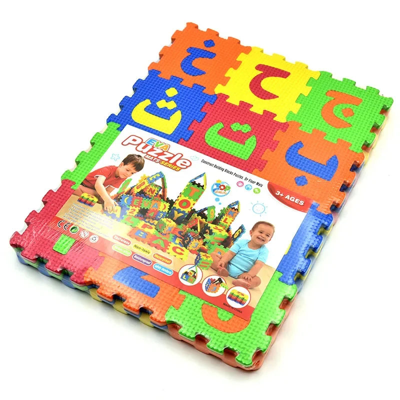 Arabic Alphabet and Number Puzzle Mats for Kids 28PCS Language & 8PCS Number Carpet Rugs