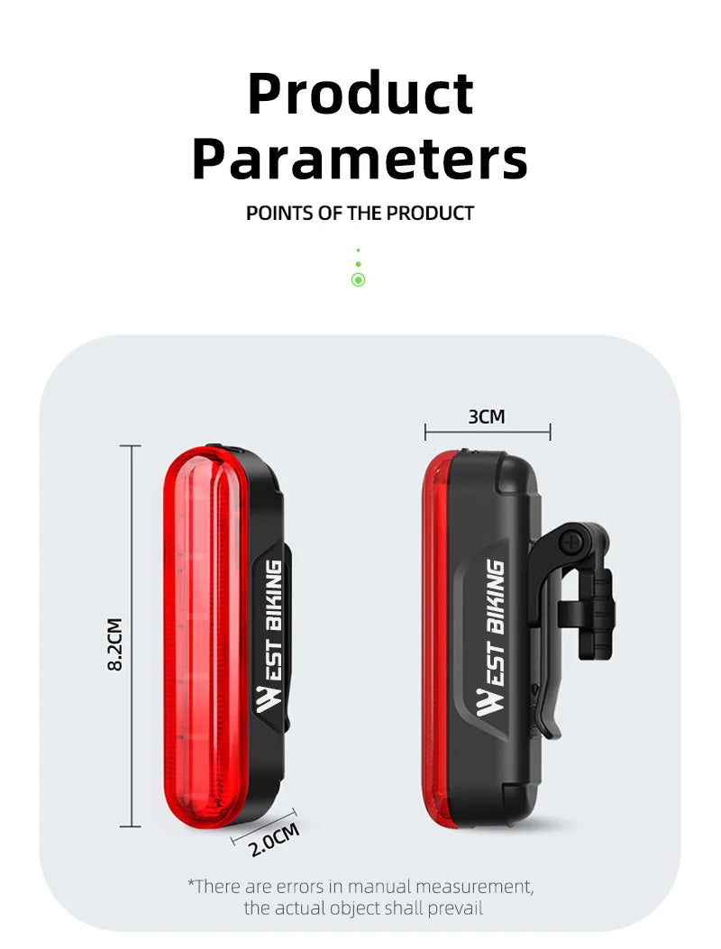 CowLost | west-biking-bike-taillight-laser-brake-sensing-rear-light-ipx5-waterproof-usb-charging-bike-light-mtb-road-bicycle-accessories |22