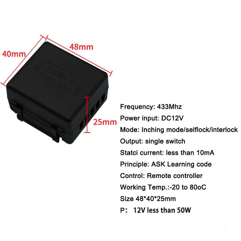 CowLost | fan-remote-controls-product_id-433mhz-dc-12v-wireless-rf-10a-remote-control-switch-receiver-transmitter-for-electromagnetic-lock-led-light |3