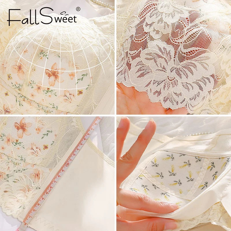 CowLost | product_id-fallsweet-plus-size-wireless-lace-push-up-minimizer-bra-with-adjustable-wide-straps |8
