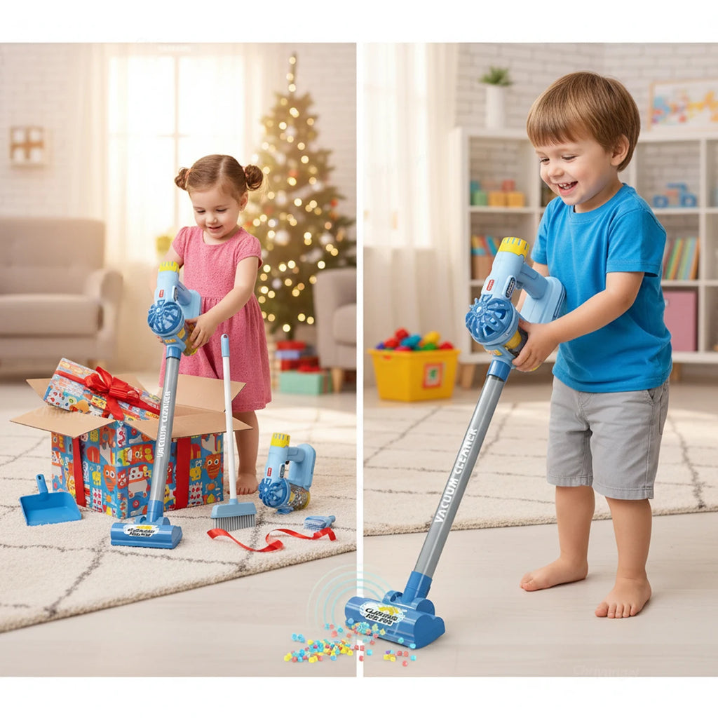 Kids Electric Vacuum Cleaner Toy Pretend Play Cleaning Set Educational Gift for Toddlers