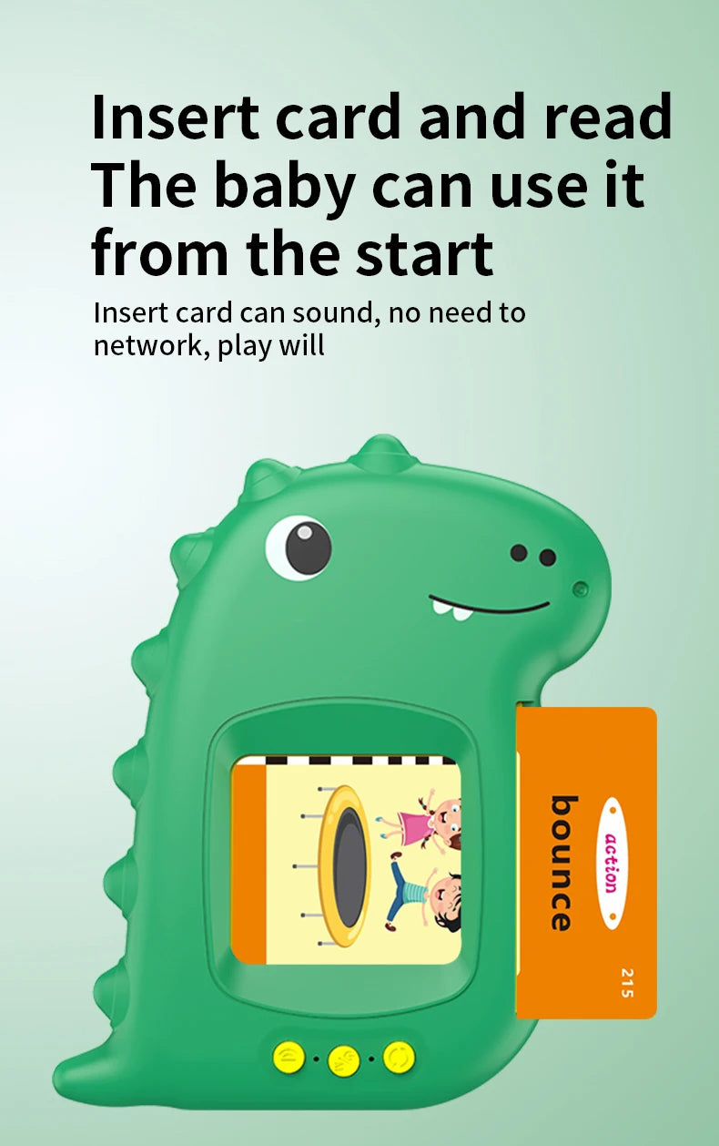 Early Education Talking Flash Card Machine with English Audio Book for Kids Birthday Gift Toy