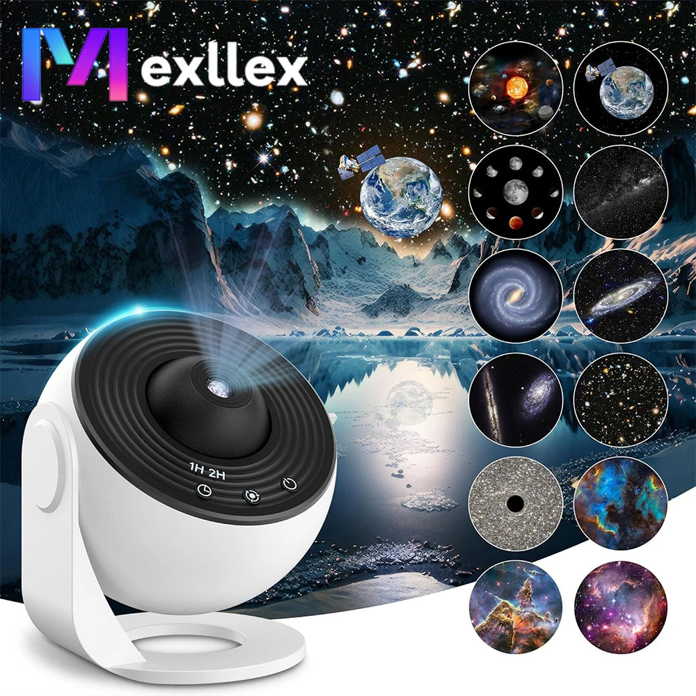 Mexllex HD Starry Sky Globe LED Galaxy Projection Night Light for Bedroom Party Gift