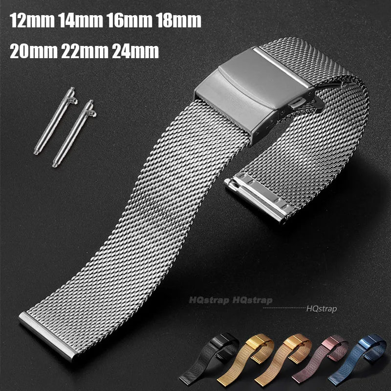 CowLost | product_id-stainless-steel-mesh-milanese-loop-watch-band-12-24mm-with-folding-buckle-quick-release |7