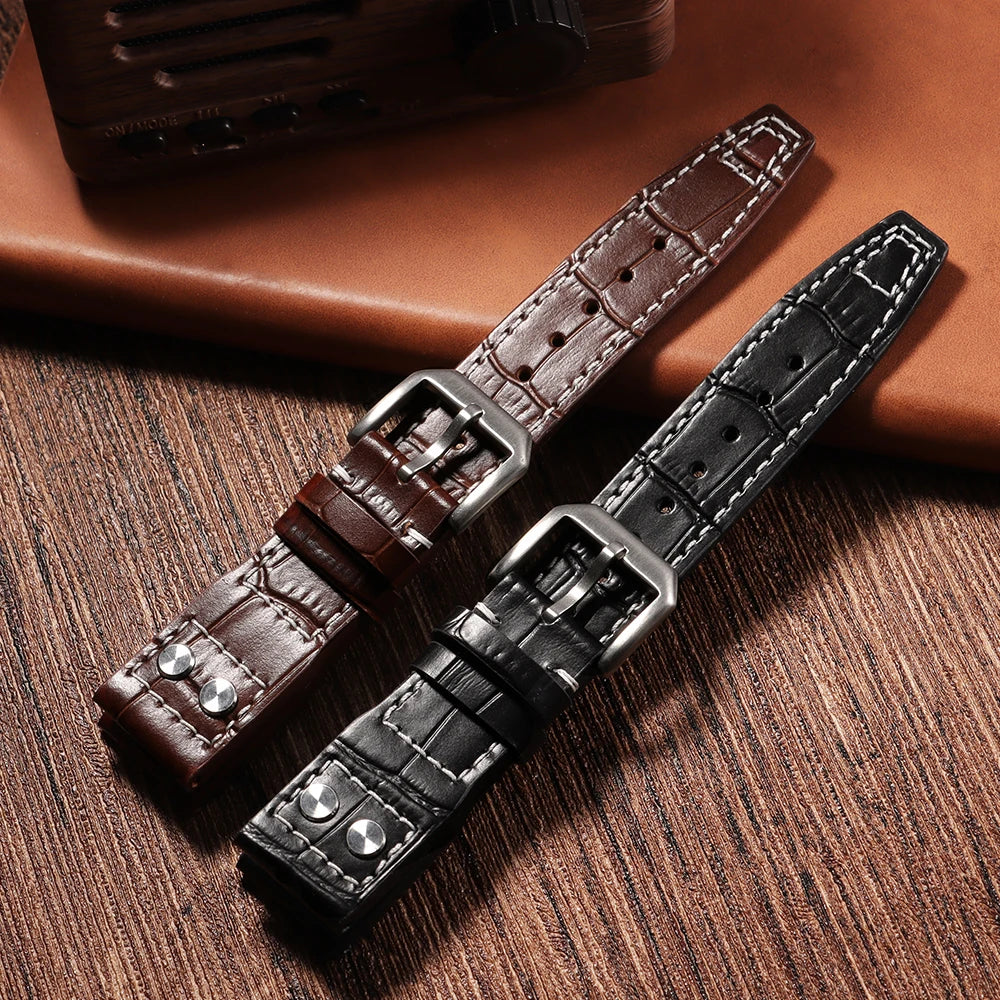 CowLost | product_id-waterproof-genuine-leather-watch-strap-for-iwc-pilot-20mm-22mm-replacement-band |2