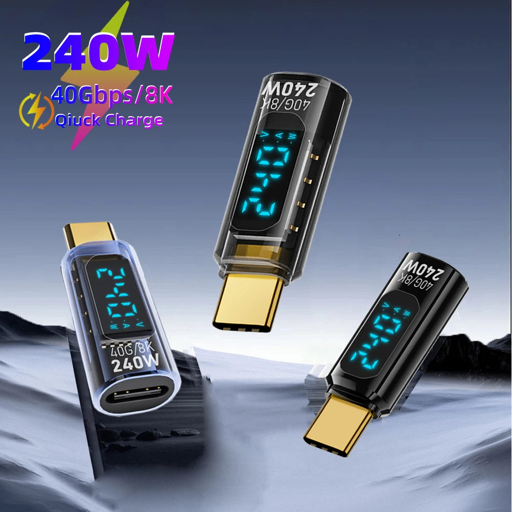 CowLost | product_id-240w-usb-c-extender-with-digital-led-wattage-meter-8k-40gbps-usb4-type-c-adapter-for-thunderbolt-3 |1