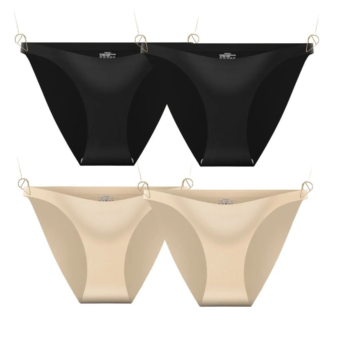 CowLost | product_id-4pcs-women-s-seamless-low-rise-ultra-thin-ice-silk-briefs-solid-colors |12