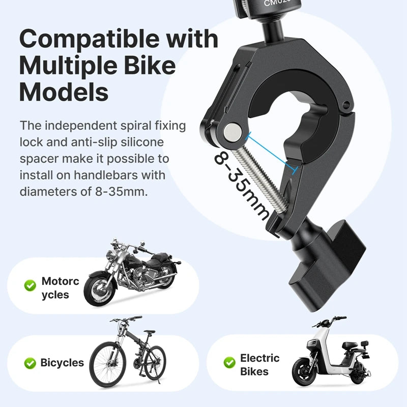 CowLost | ulanzi-cm025-action-camera-mount-for-go-pro-11-10-9-8-7-6-insta360-bicycle-motorcycle-handlebar-mount |3