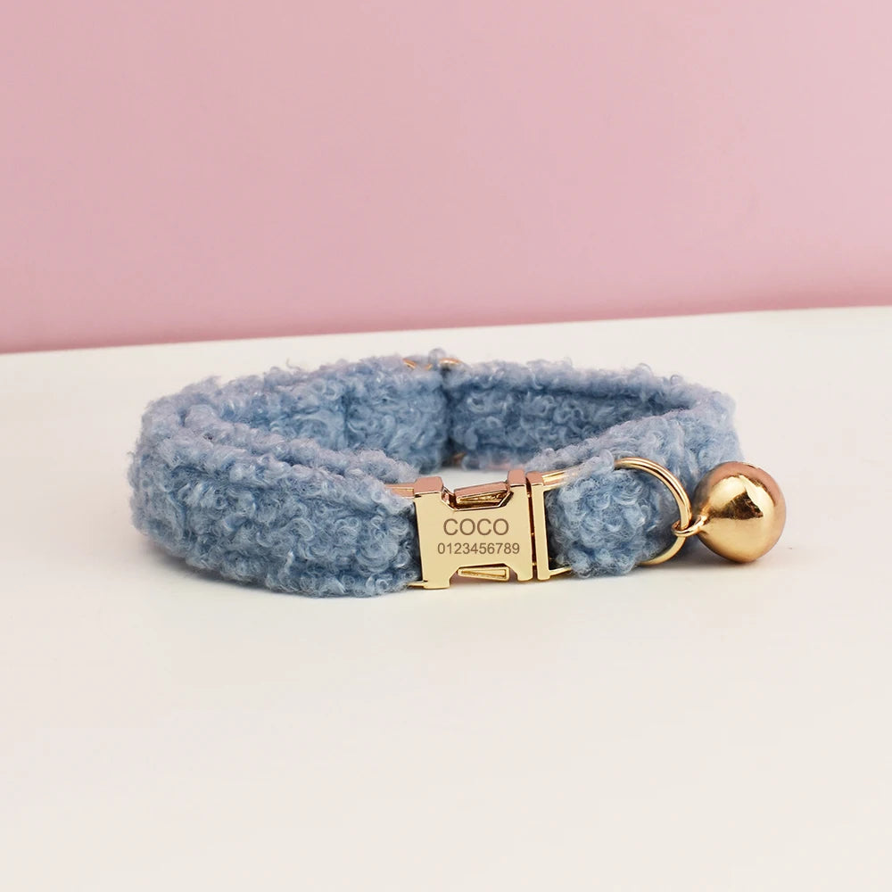 CowLost | cat-furniture-personalized-teddy-cat-collar-with-bell-and-name-plate |11