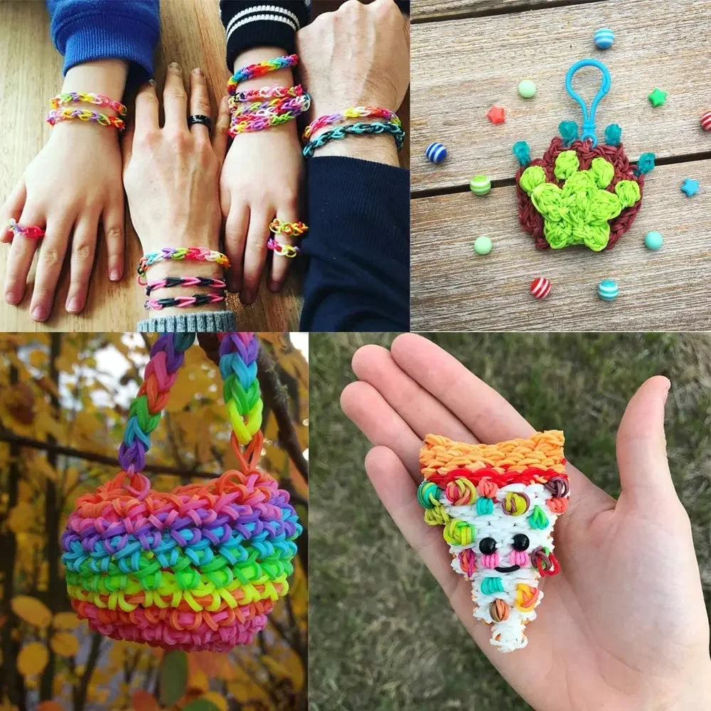 600pcs Loom Rubber Bands Refill Kit for Hair Ties and Bracelet Making DIY Craft Gift