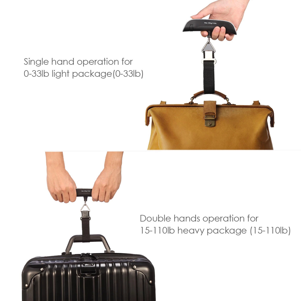 50kg Digital LCD Portable Luggage Scale Handheld Hanging Suitcase Weight Scale