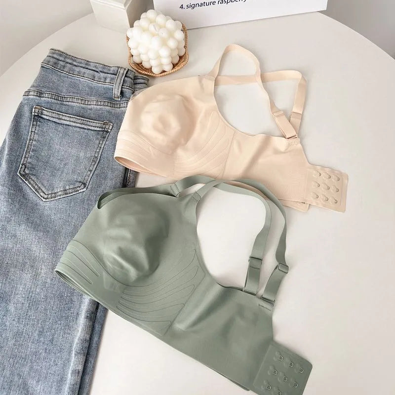 CowLost | thin-large-breasts-show-smaller-breasts-rabbit-ears-breathable-seamless-underwear-womens-small-breasts-push-up-bra |5