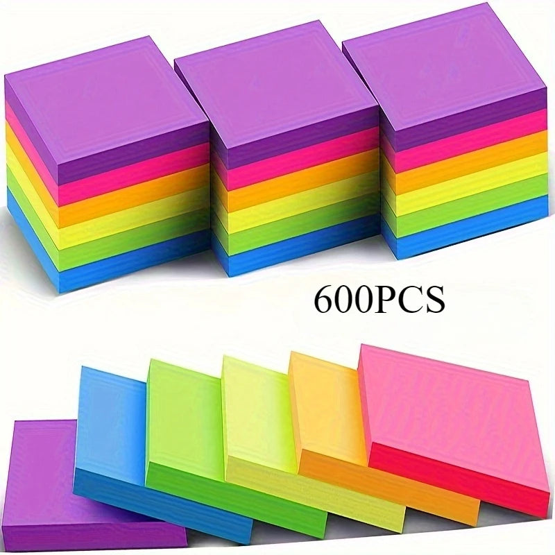 CowLost | product_id-300-600pcs-six-color-fluorescent-blank-post-it-notes-for-student-homework |7
