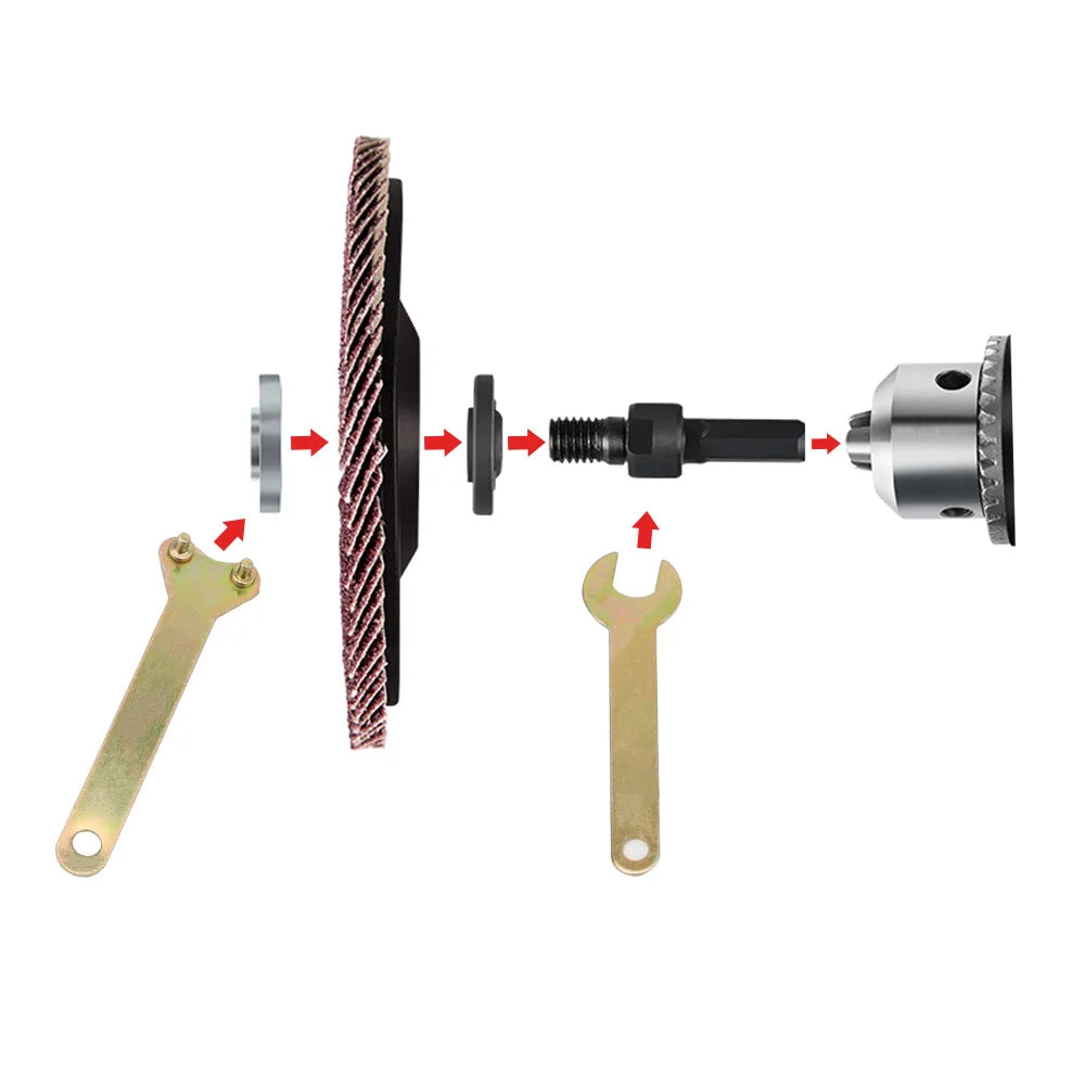 CowLost | product_id-10mm-drill-to-angle-grinder-handle-holder-adapter-for-cutting-disc-polishing-wheel-set |4