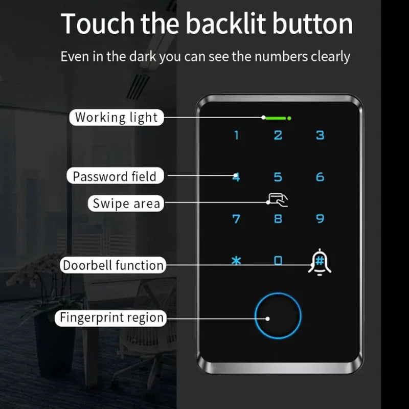 CowLost | locks-keys-product_id-waterproof-tuya-wifi-125khz-access-control-keypad-with-remote-unlock |3