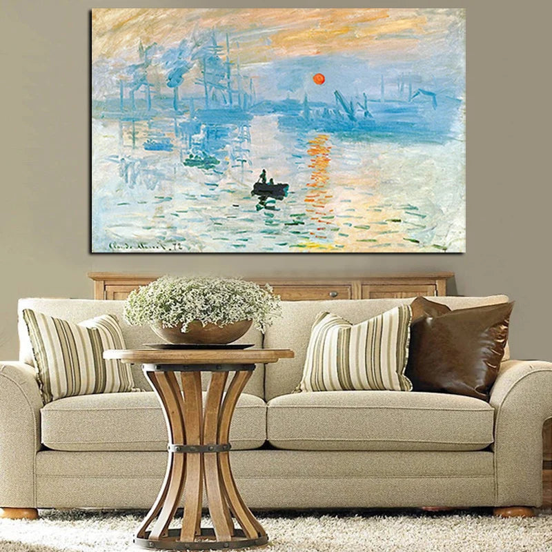 CowLost | claude-monet-impression-sunrise-famous-landscape-oil-painting-on-canvas |2