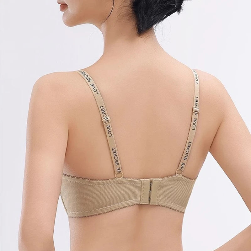 CowLost | product_id-wire-free-gathered-bra-for-small-breasts-with-adjustable-straps-and-no-steel-rings |2