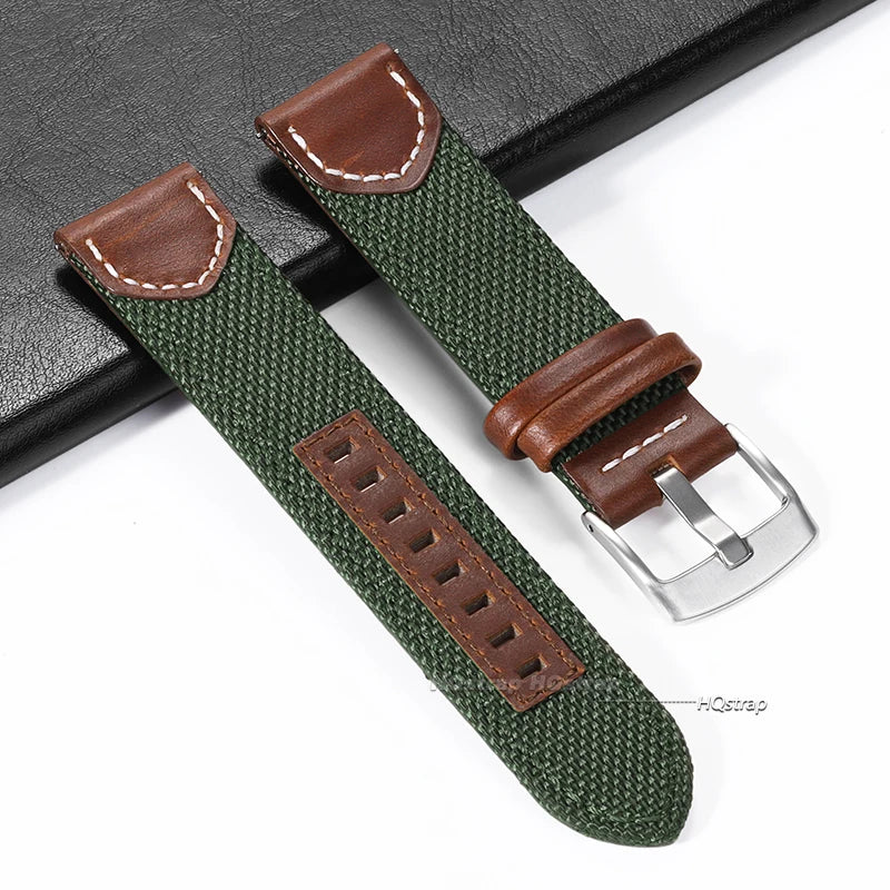 CowLost | product_id-canvas-nylon-leather-strap-for-samsung-galaxy-watch-6-5-4-universal-20mm-22mm-band-for-seiko-casio |10