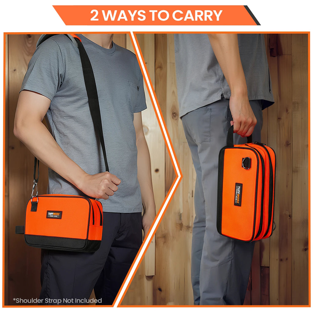 CowLost | product_id-compact-double-zip-tool-bag-orange-black |3