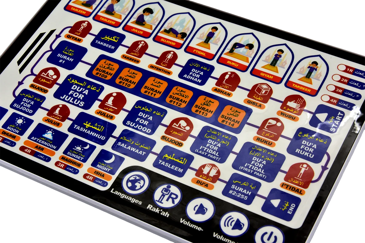 7 Languages Arabic Alphabet Learning Tablet Kids Interactive Educational Touch Pad Gift