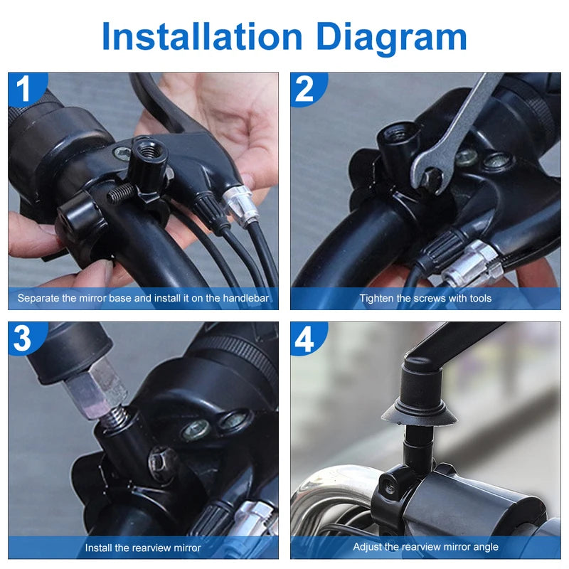 CowLost | 2pcs-22mm-handlebar-10mm-8mm-6mm-thread-motorcycle-mirror-mount |4
