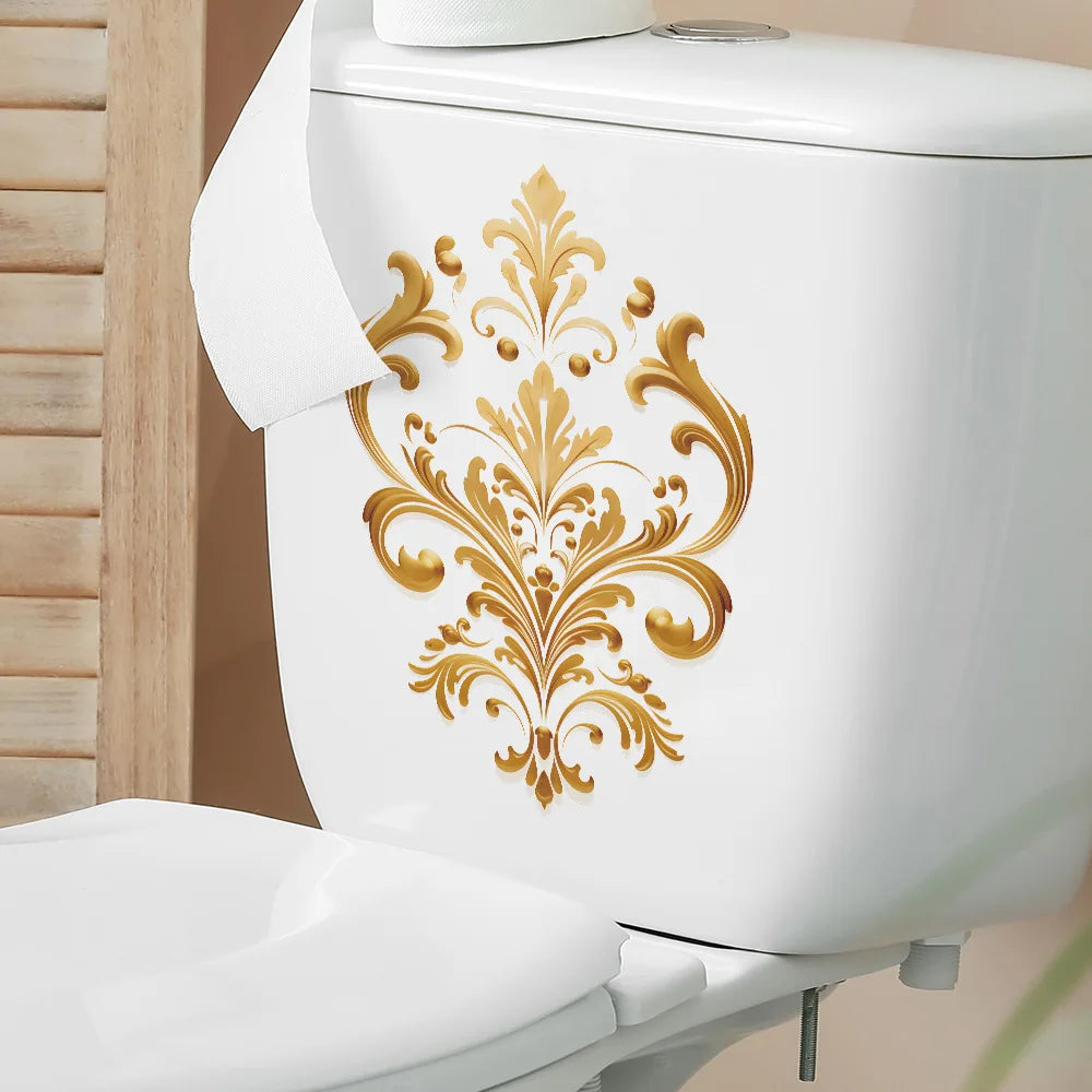 CowLost | golden-pattern-decorative-toilet-wall-sticker-for-bathroom |10
