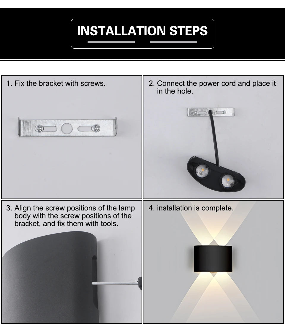 CowLost | product_id-led-wall-lamp-ip65-waterproof-up-down-light-indoor-outdoor-ac110-220v-plastic |15