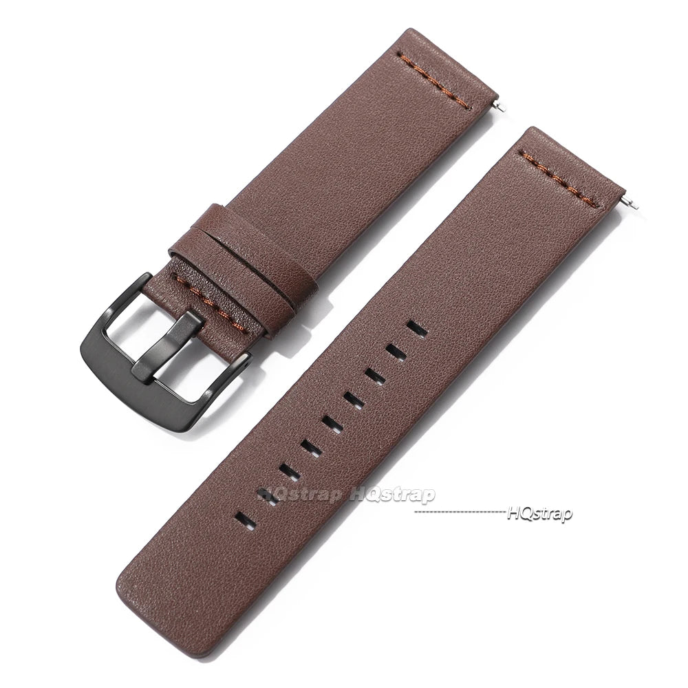18mm-24mm Leather Watch Band for Samsung Galaxy Watch 7 6 5 4 & Gear S3 with Quick Release