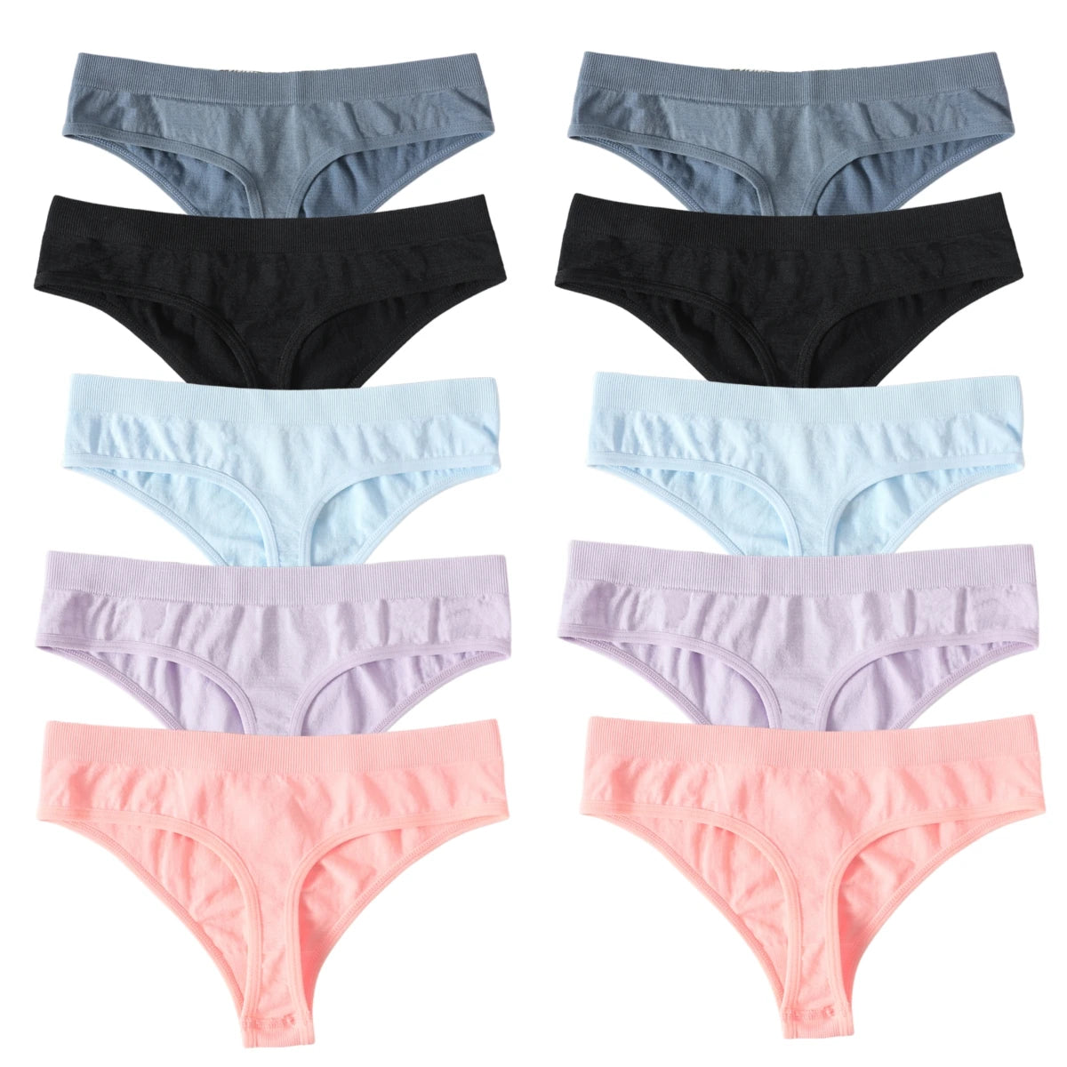 CowLost | product_id-10pcs-womens-seamless-low-waist-g-string-thong-panties-m-xl-sexy-underwear |18